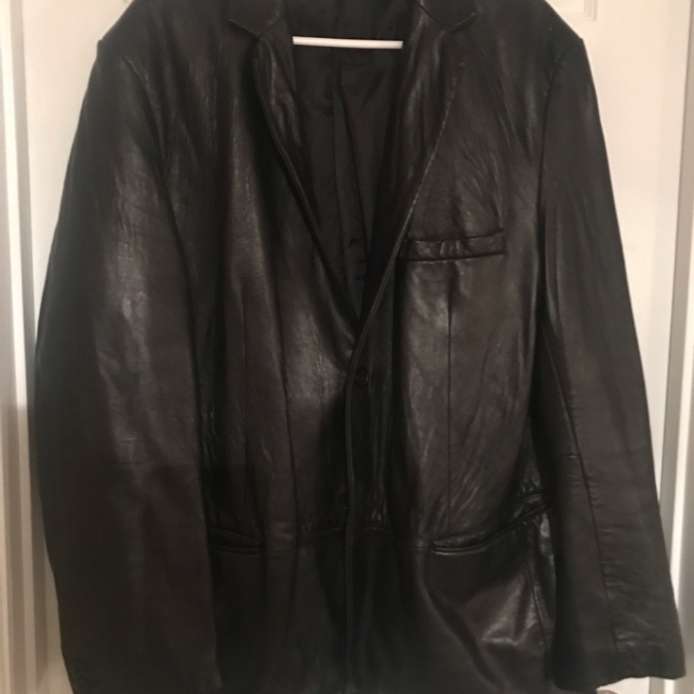 Male Black Leather Jacket - Picture 4 of 8